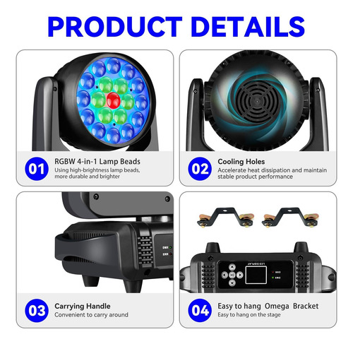 Luz De Dj Led De Escenario, Haz De Zoom, Control De Círculo