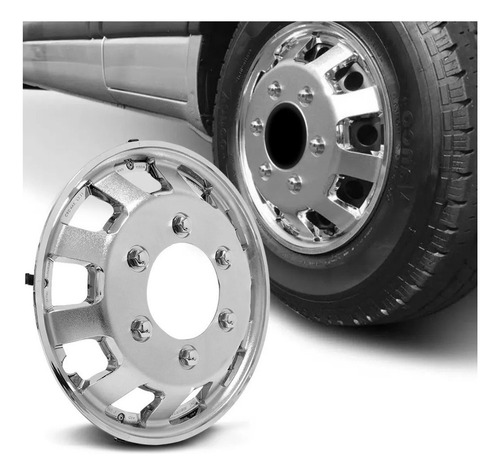 Calota Cromada Para Rodas Aro 16 Vans Mod Speedline S/ Miolo