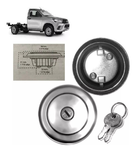 Tapon Gasolina Hilux 2021 (cromo, Solo Chasis)