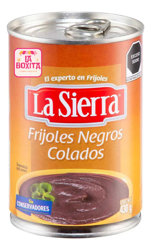 5 Latas De Frijoles Colados La Sierra 430g C/u