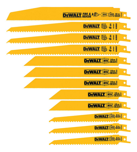 Pack de Hojas Sierra Reciproca De 12 Piezas Dewalt Dw4892