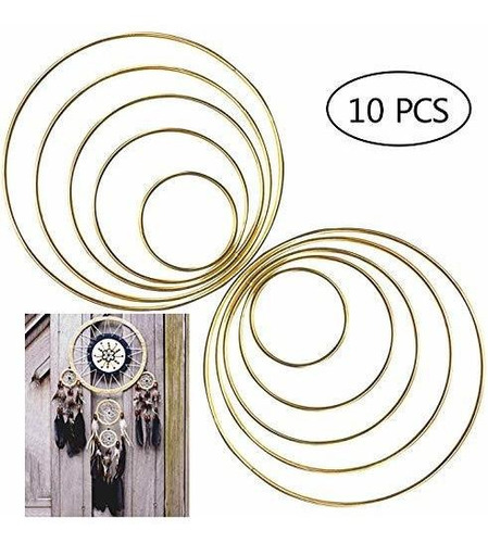 10 Pcs Gold Craft Dream Catcher Metal Rings Hoops Metal Macr