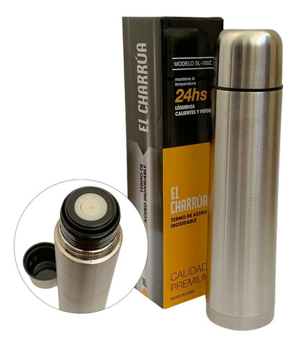 Termo Bala 1 Litro Acero Inoxidable Calidad Premium