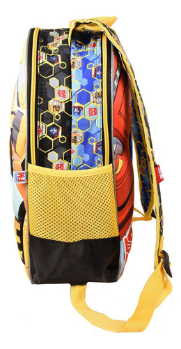 Mochila Niño Transformers 3d Primaria 100% Diseño De La Tela Amarillo
