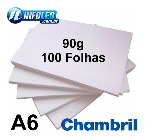 Papel Offset Chambril 90 Gramas A6 Branco - 100 Folhas
