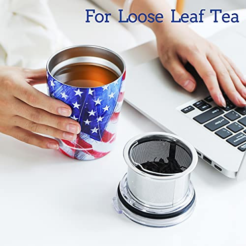 Taza De Viaje Con Infusor Y Tapa Teanagoo, Acero Inoxidable