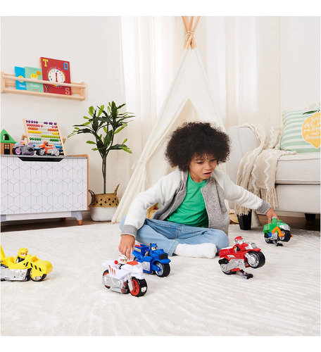 Motocicleta Moto Pups Paw Patrol Con Figura De Rocky