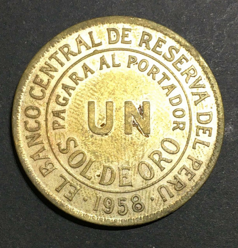 Moneda Del Peru Un Sol De Oro 1958