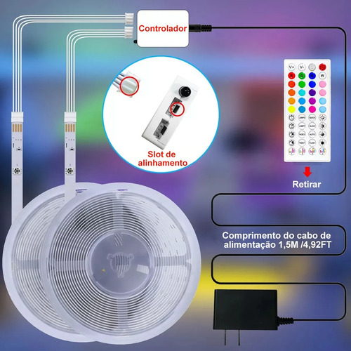 20m Luz Fita Led Bluetooth Rgb Colorida Com Fonte Controle