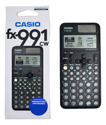Calculadora Científica Casio Classwiz Fx-991 Cw Prep Y Univ Negro