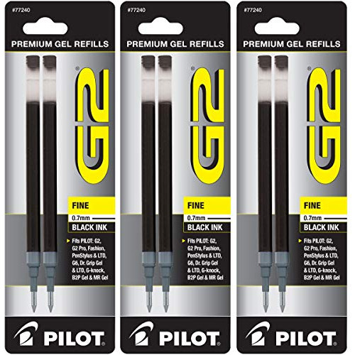 Recambios De Tinta G2 Gel, Punta Fina 0.7 Mm, Negro, Pa...