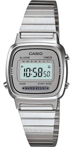 Relógio retrô vintage Casio LA670WA-7VT - cinza