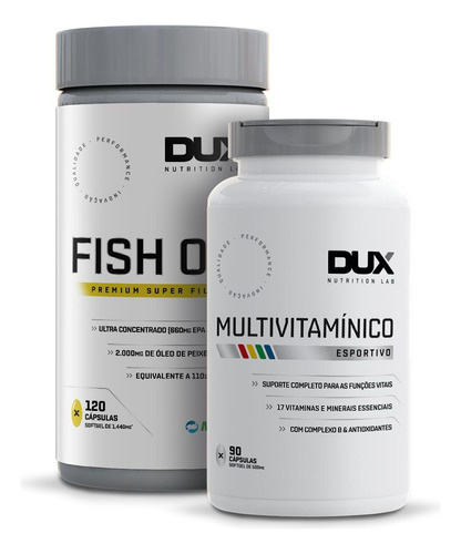 Kit Ômega 3 Fish Oil + Multivitamínico 90 Caps Dux Nutrition