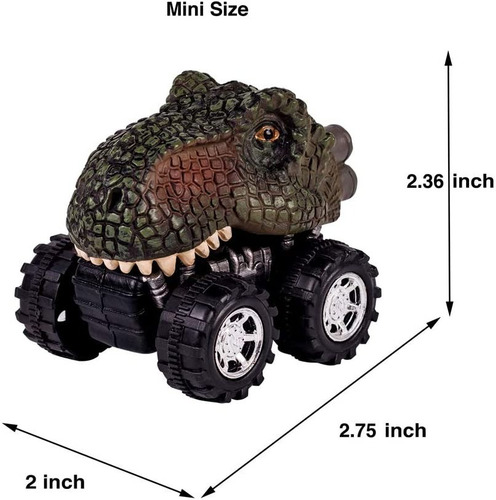 Imagen 2 de 5 de Set De 6 Autos Dinosaurios, Friccion Bestoys