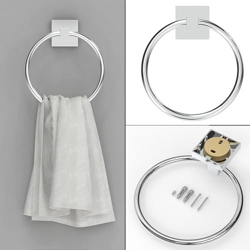 Anillo De Toalla De Mano Cromado Para Baño O Cocina, 2 Pieza