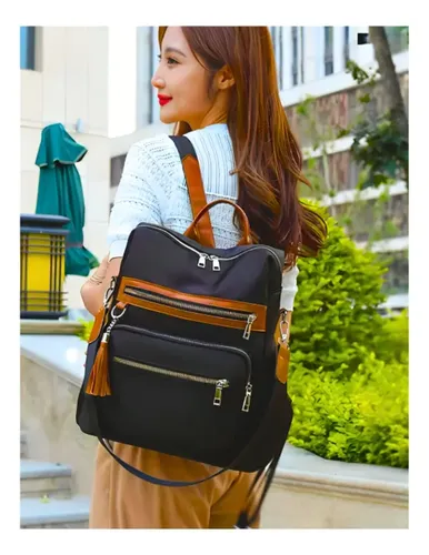 Bolsa Mochila Feminina Alça Transversal E Costas Impermeável