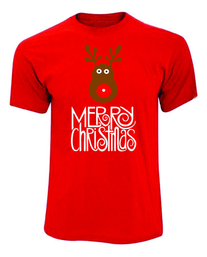 Camisetas Navideñas Reno Merry Christmas Adultos Y  Niños 