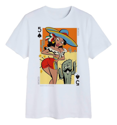 Polera Mujer Mexico Mexicana Graciosa Cactus Dibujo Unisex