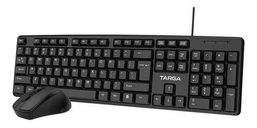 Kit Teclado Cable Y Mouse Usb Targa Office 200 Optico 2.4ghz Color Del Teclado Negro