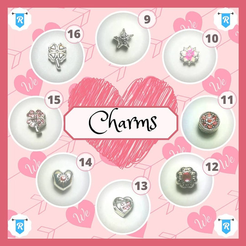 Imagen 3 de 4 de Charms/dijes/pulseras Gama Rosa