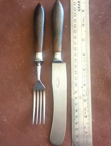 Juego Antiguo Cuchillo Y Tenedor Alemán Carl Schaaf Essen