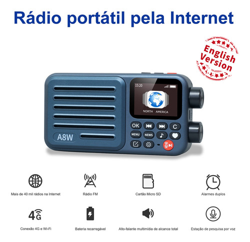 . Radio Por Internet Inteligente Portátil Choyong A8w