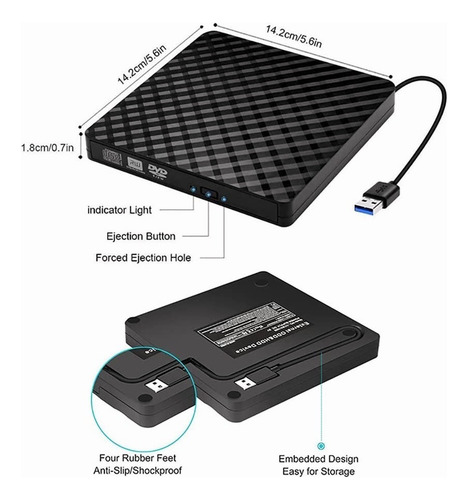 //-//-lector Y Grabadora De Dvd/cd/externa Quemador Usb 3.0