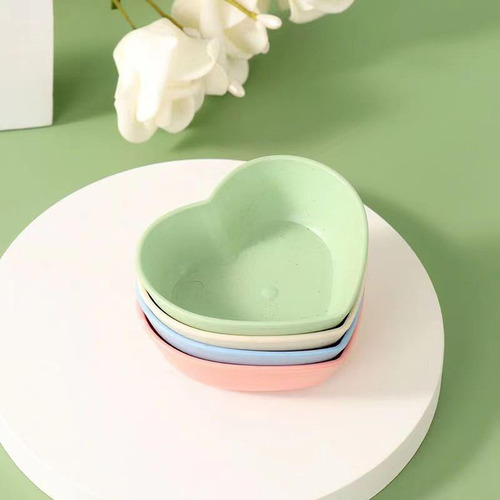 ~ 4 Cuencos Con Forma De Corazón, Novedosos, Plato For Salsa