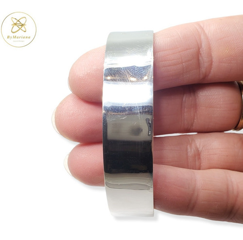 Imagen 4 de 8 de Pulsera Plata Esclava 15mm Diametro 65