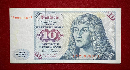 Billete 10 Marcos Alemania 1980 Pick 31d Deutsche Bundesbank