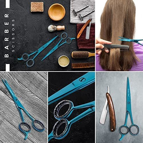 Tijeras Profesionales Para Cortar El Cabello, Color Azul