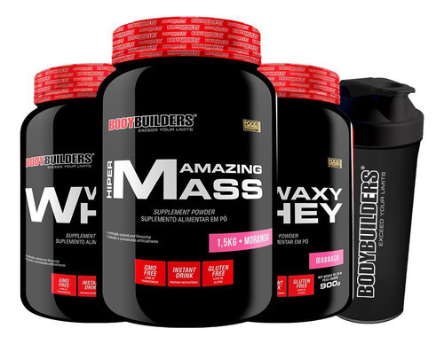 Kit 2 Waxy Whey 900g+ Amazing Mass 1,5kg