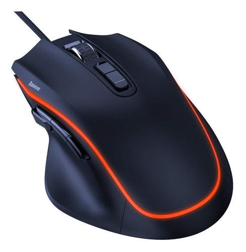 Imagen 1 de 2 de Mouse Gamer Baseus GMGM01-01 negro con naranja