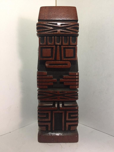 Escultura En Madera Totem Mexicano Bien Realizada Perfecto 