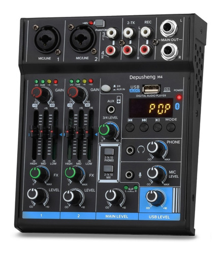 Depusheng M4 Mini Consola Mezclador De Audio 4 Canales