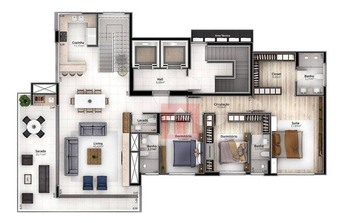 Apartamento Com 3 Dormitórios À Venda, 267 M² Por R$ 1.644.057,67 - Americano - Lajeado/rs - Ap1945