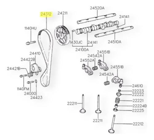 Banda De Distribución Para Montacargas Mazda Fe 109 Dientes