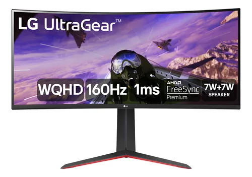 Imagem do produto Monitor Gamer LG UltraGear Curvo 34” WQHD UltraWide 3440x1440 160Hz 1ms (MBR) HDR10 AMD FreeSync HDMI 34GP63A-B em Mercado Livre
