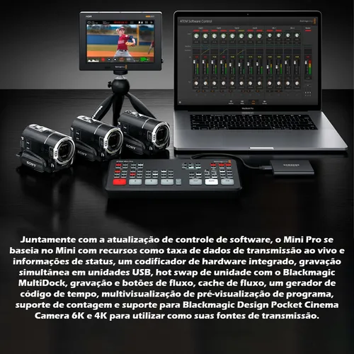 Blackmagic Design Atem Mini Pro | Pronta Entrega | Nf-e Blackmagic Design Atem Mini Pro | Pronta Entrega | Nf-e