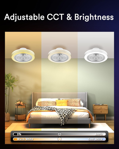 Ventilador De Techo Inteligente Wifi Y Bluetooth Con Luz Rgb