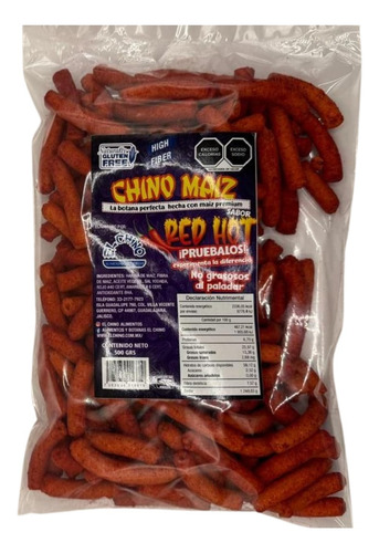 Churritos Red Hot Alimentos Y Botanas El Chino 500g