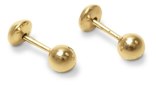 Aros Bebé Bolita 3mm Enchapado Oro 18 K