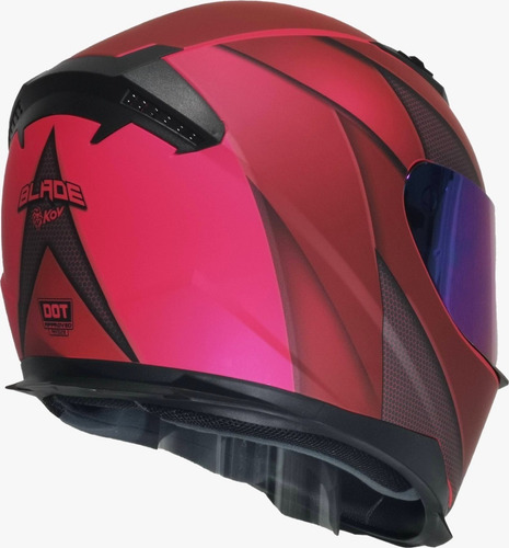 Imagen 4 de 7 de Casco Para Moto Cerrado Kov Novak Blade Rosa/ Gris