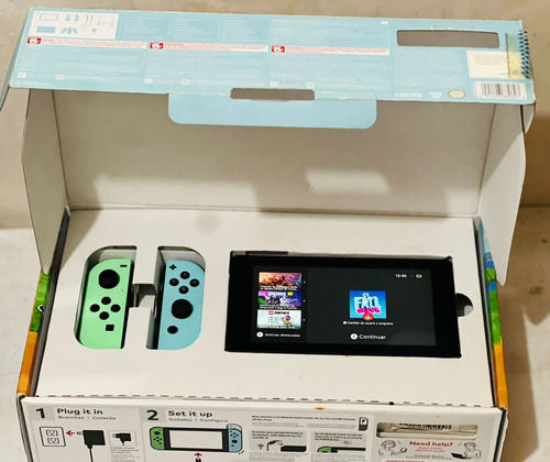 Nintendo Switch Animal Crossing Color Verde Pastel Celeste (Usado)