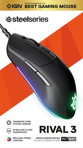 Mouse Para Jogos Steelseries Rival 3 8500 Cpi Truemove Core
