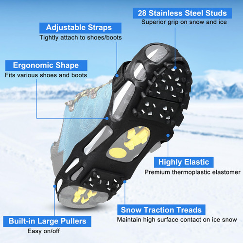 Tacos De Hielo Para Zapatos, Botas De Tracción De Nieve, Cra