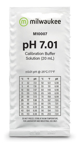 Solución Calibración PH 7.01 Milwaukee M10007B