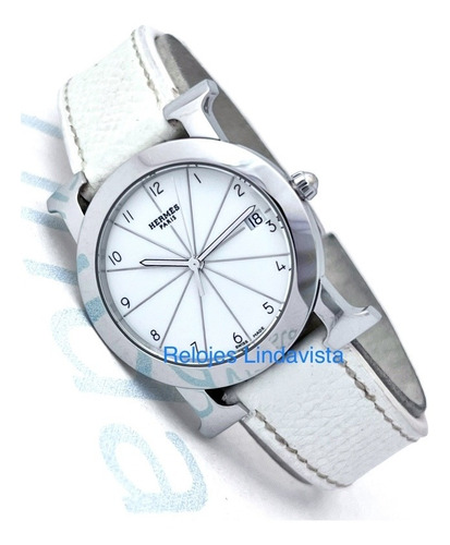 Reloj Hermès Heure Dama Blanco Piel