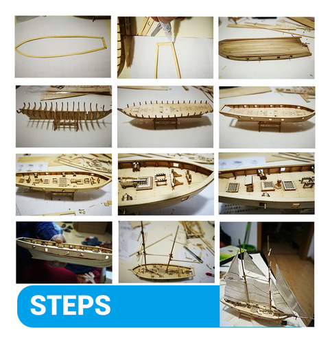 Kit De Barco De Vela De Madera, 7 Piezas De Bronce, Modelo D