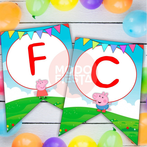 Banderines Cumpleaños Imprimibles Peppa Pig